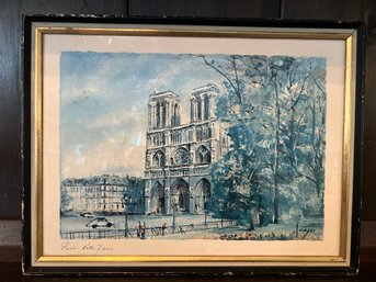 Signed Framed Print Of Notre Dame Cathedral