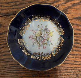 Limoges France Floral Porcelain Trinket Dish