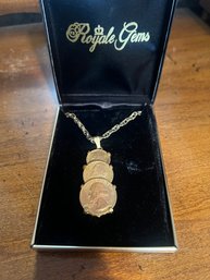 Vintage US Mint Collectors Coin Pendant With Rope Chain