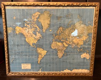 C.S. Hammond & Co NY World Map Framed Print