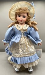 Collectible Memories Emma Porcelain Doll W Stand 16'