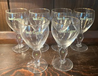 Irish Coffee Gold Rim Crystal Glasses- 6 Pieces