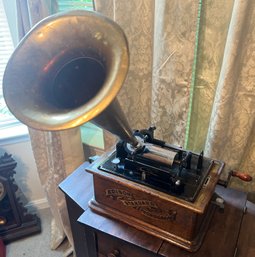 Antique Edison Standard Phonograph With Scrolls