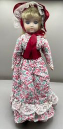 Porcelain Doll With Red Bonnet 18'