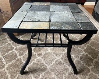 Stone Inlay End Table