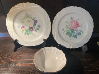 Lenox Rose Expressions Collection Plate & Bowl- 3 Pieces