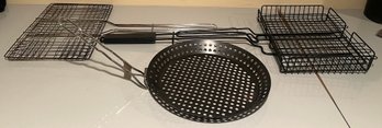 Barbecue Grilling Baskets & Pan - 3 Pieces