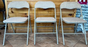 Folding Metal Chairs - 3 Pieces
