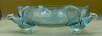Dimensional Footed Pheasant Glass Bowl