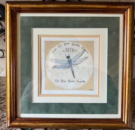 S Hely Signed Dragon Fly Framed Print