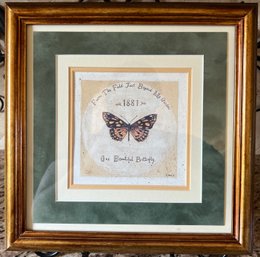 S Hely Signed Butterfly Framed Print