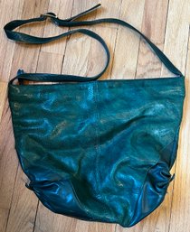 Susan Gail Green Leather Shoulder Tote Bag