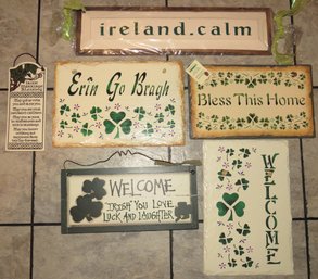 Irish Quotes Slate, Wood, Ceramic Handcrafted Signs - Lot Of 6