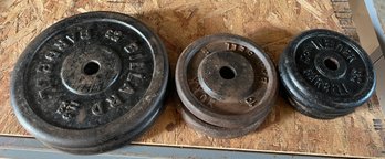 25, 10 & 5 Pound Barbell Weights- 8 Pieces