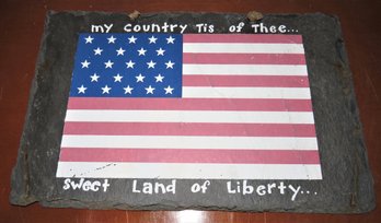 'my Country Tis Of Thee...sweet Land Of Liberty' Slate Sign
