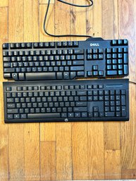 Dell And HP Keyboard Corded, Lot Of 2