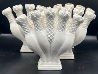 Ceramic Spouted Five Finger Bud Vases - 5 Pieces