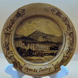 Decorative Wooden Plate Hand Carved 'Vysoke Tatry'