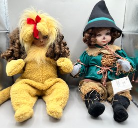 Marie Osmond Fine Porcelain Collector Dolls Lion And Scarecrow