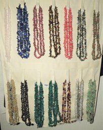 Costume Jewelry Beaded Necklaces - Assorted Lot Of 14 With Storage Holder