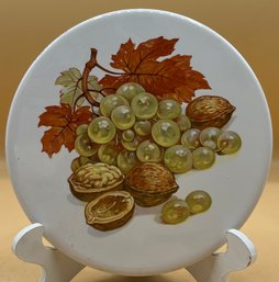 Hylan 1970s Acorns Grapes Maple Leaf Tile Trivet Hot Plate Art