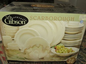 Gibson Scarborough Dishware Set Of 38 Pieces - New In Box