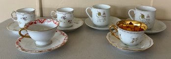 Miniature Porcelain Teacups With Saucers - 12 Pieces