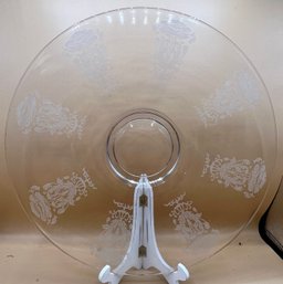 Etched Glass Serving Plate