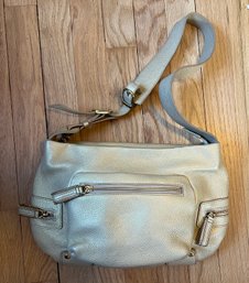 Sondra Roberts Creme Leather Shoulder Bag