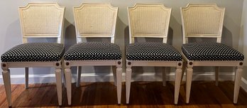 Cane Back Solid Wood Dining Room Chairs - 4 Pieces