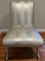 Upholstered Silver Accent Chair