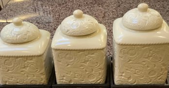 Ceramic Canister Set, 3 Pc