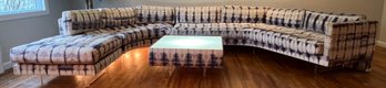 Vladimir Kagan Wrap Around Sofa With Matching Coffee Table Lucite Legs  - 4 Pieces
