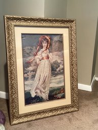 Framed Needlepoint 'Pinky'