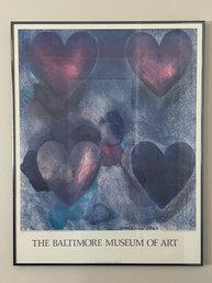 Jim Dine Four Hearts The Baltimore Museum Of Art Poster Framed