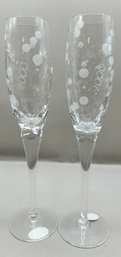 Royal Doulton 2000 Crystal Champagne Glasses, 2 Piece Lot