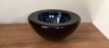 Atoll Decorative Glass Blue Bowl