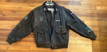 Winlit Fly Boys Leather Bomber/flight Jacket Size M