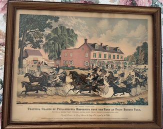 Trotting Horse Race In Philadelphia Framed Print