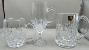 Waterford Crystal Mugs, 3 Piece Lot