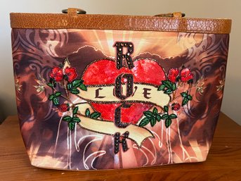 Isabella Fiore Embroidered Love Rock Tote Bag