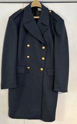 Wide Greens Military Wool Trench Coat/pea Coat Size C48 Color Charcoal Grey
