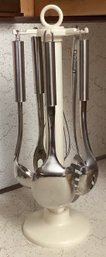 Stainless Steel Countertop Kitchen Utensils With Stand - 7 Pieces