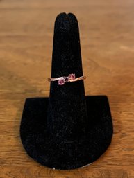 Natural Calabar Pink Tourmaline Vermeil Rose Gold Over Sterling Silver Ring Size 8 - 0.06OZT