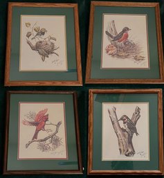 Lowell Davis Signed Bird Prints - 4 Pieces