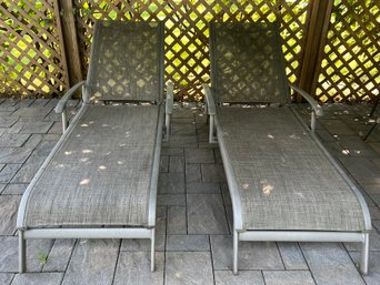 Cast Aluminum Adjustable Chaise Lounge Chairs - 2 Pieces