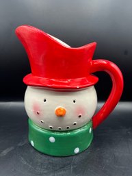 Christmas Snowman Ceramic Pitcher