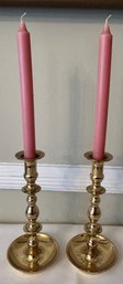 Brass Candle Sticks Stamped CM, 2 Piece Lot