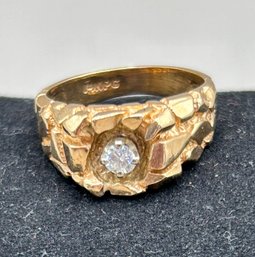 14k Plumb Gold Diamond Ring 7.4g Size 8