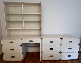 Campaign Style Dresser, Desk And Bookcase - 3 Pieces